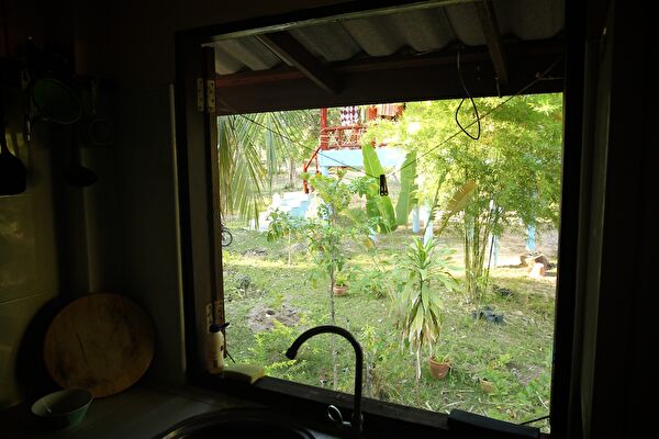 кухонно окно, с видом на соседей